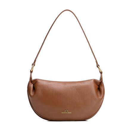 Damska torebka typu bagietka ze skóry naturalnej brązowa 102-4E-611-5