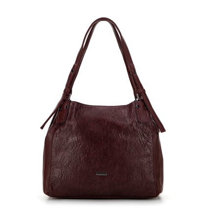 Damska torebka worek z ekoskóry bordowa 99-4Y-716-3