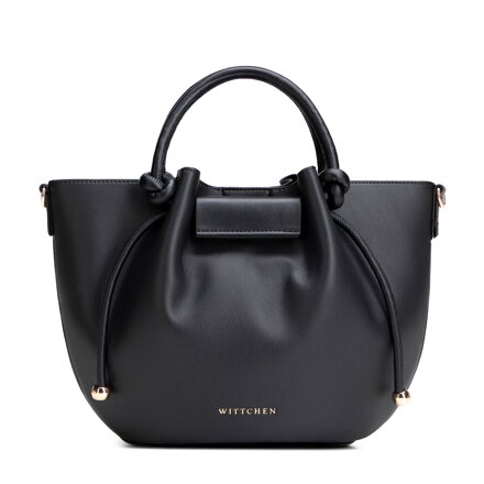 Damska torebka worek z imitacji skóry czarna 102-4Y-405-1