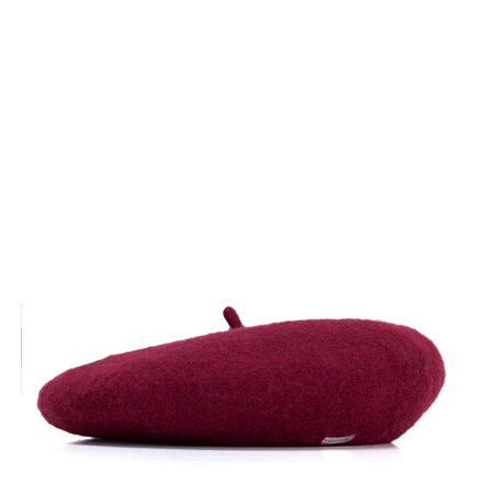 Damski beret wełniany bordowy 103-HF-205-33
