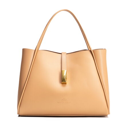 Dámska kožená aktovka s odnímateľným puzdrom, béžová 100-4E-202-9