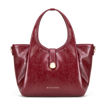 Damski kuferek z imitacji skóry z odpinanym paskiem bordowy 101-4Y-419-3