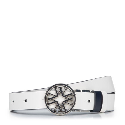 Damski pasek skórzany dwustronny z klamrą z monogramem 94-8D-908-0