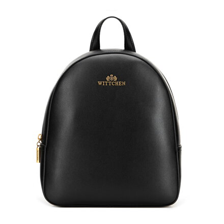 Damski plecak z gładkiej skóry naturalnej czarny 101-4E-616-1