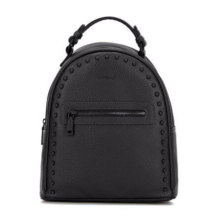 Damski plecak z imitacji skóry z jednolitymi dżetami czarny 101-4Y-700-1
