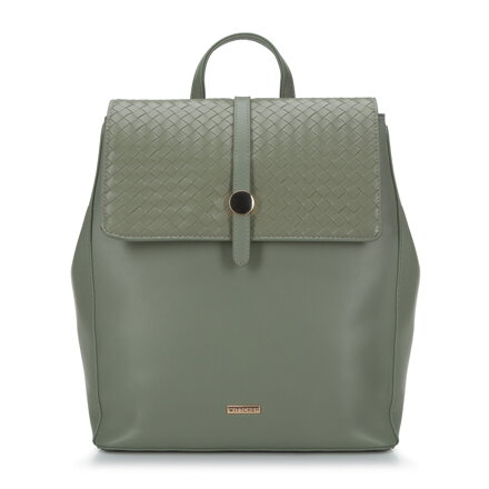 Damski plecak z plecionką na klapie 94-4Y-509-Z