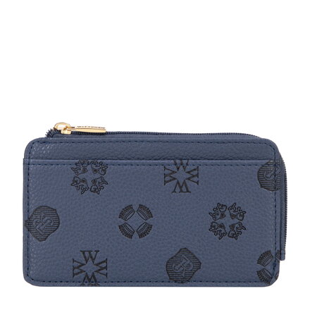 Damskie etui na karty z imitacji skóry granatowe 101-1Y-P12-7