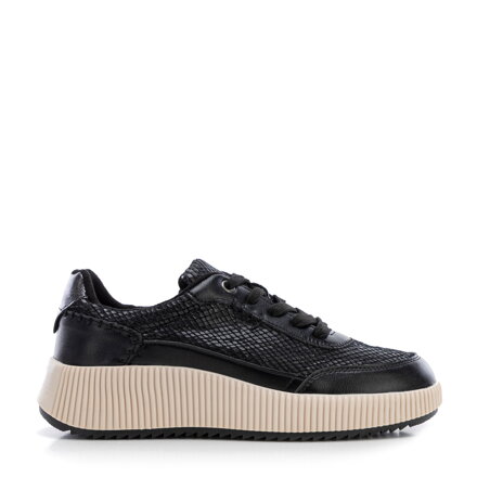 Damskie sneakersy z ekoskóry czarne 99-DP-403-1