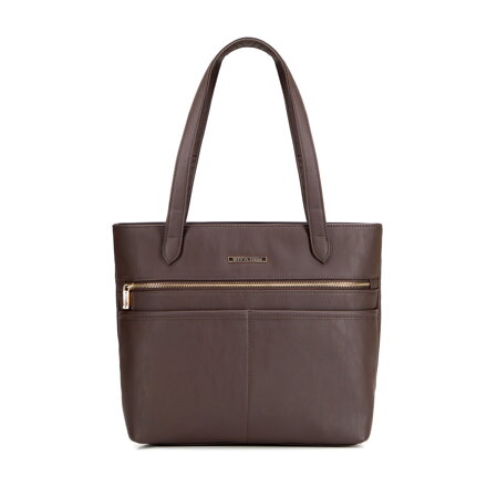 Elegancka damska shopperka miejska brązowa 102-4Y-012-4