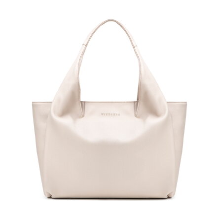 Elegancka damska shopperka z imitacji skóry kremowa 102-4Y-412-0