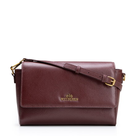 Elegancka listonoszka ze skóry naturalnej bordowa 102-4E-211-3