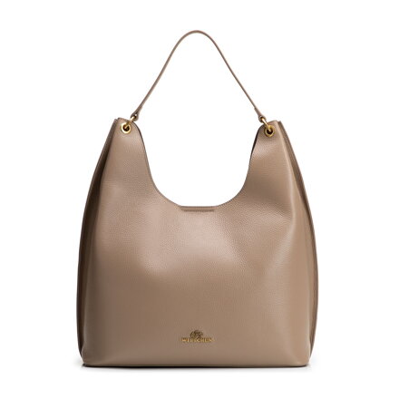 Elegancka shopperka ze skóry naturalnej beżowa 101-4E-212-9