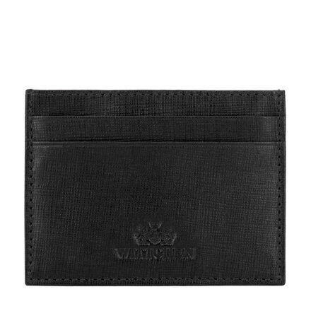 Etui na karty ze skóry licowej czarne 14-2S-003-LG1