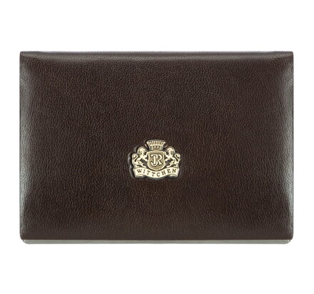 Etui na wizytówki ze skóry z herbem klasyczne 10-2-133-4