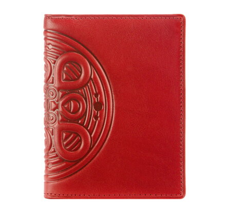 Etui na dokumenty ze skóry licowej z kolekcji Mandala czerwone 04-2-163-3