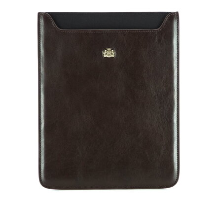 Etui na tablet skórzane z herbem ciemny brąz 10-2-132-4