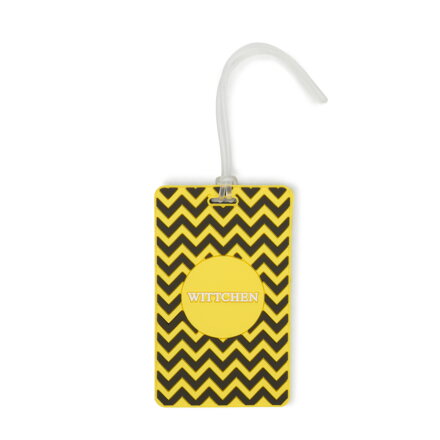 Identyfikator do bagażu w geometryczny wzór żółto-czarny 56-30-018-X50