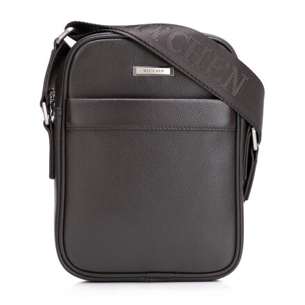 Klasyczna męska listonoszka ze skóry naturalnej brązowa 102-4U-606-4