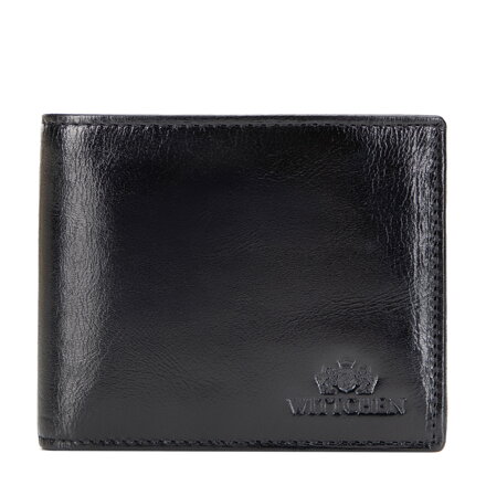 Klasyczny męski portfel ze skóry naturalnej mały czarny 21-1-271-L10