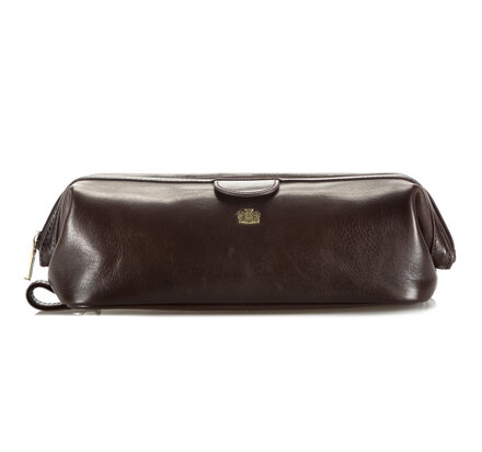 Kosmetyczka skórzana składana brązowa 10-3-001-4