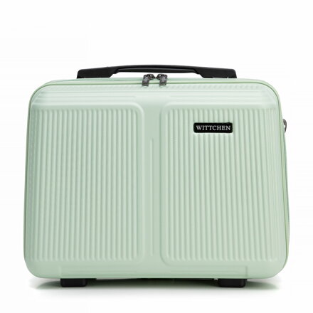 Kosmetyczka z ABS-u w drobne paski miętowa 56-3A-604-80P