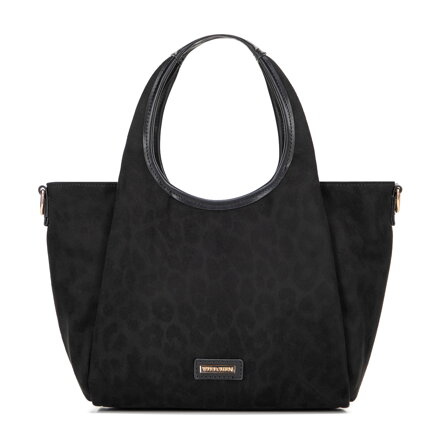 Kuferek damski w panterkę czarny 101-4Y-415-1