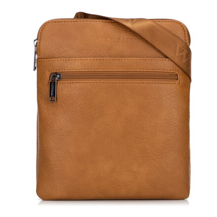 Malá crossbody taška z imitácie kože hnedá 100-4P-912-5