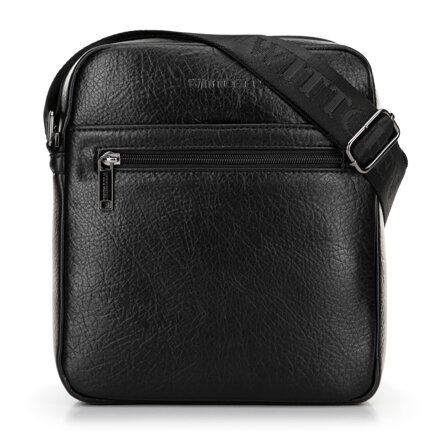 Crossbody taška z imitácie kože s nastaviteľným pásom čierna 100-4P-914-1
