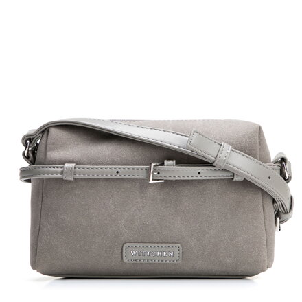 Listonoszka z imitacji skóry z dekoracyjnym paskiem szara 101-4Y-420-8