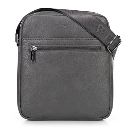 Crossbody taška z imitácie kože s nastaviteľným pásom sivá 100-4P-914-8