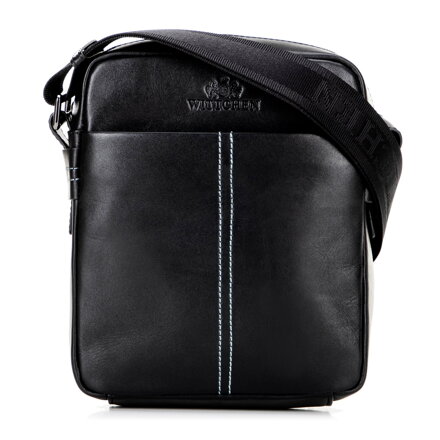Crossbody taška z mäkkej prírodnej kože čierna 100-4U-812-1