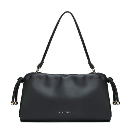 Mała listonoszka ze skóry ekologicznej z troczkiem czarna 102-4Y-407-1