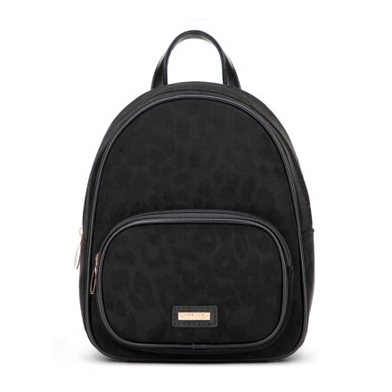 Mały plecak damski w motyw panterki czarny 101-4Y-416-1