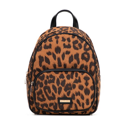 Mały plecak damski w motyw panterki brązowy 101-4Y-416-4