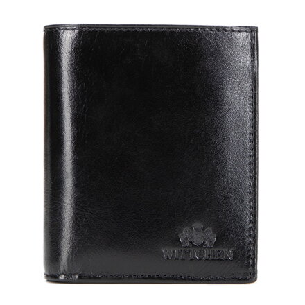 Mały portfel męski ze skóry naturalnej czarny 21-1-124-L10