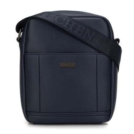 Pánska crossbody taška z ekokože s predným vreckom granátová 98-4P-513-7
