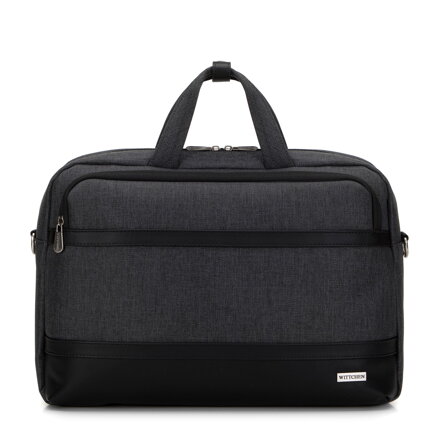 Pánska taška na notebook 15,6” s lemovaním z ekokože čierna 98-3P-500-1