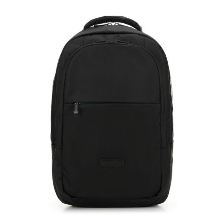Męski plecak na laptopa 15.6” zaokrągloną klapą i kieszenią zewnętrzną czarny 98-3P-106-1DD