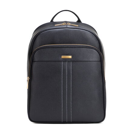 Čierno-zlatý kožený pánsky ruksak na notebook 14” 102-3U-600-1G