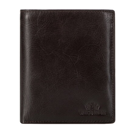 Pánska kožená peňaženka bez zapínania, hnedá 21-1-221-40
