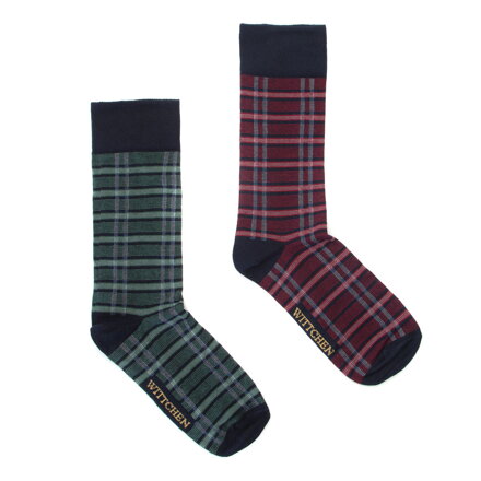 Męskie skarpetki wzorzyste - zestaw 2 par 91-SK-009-X1