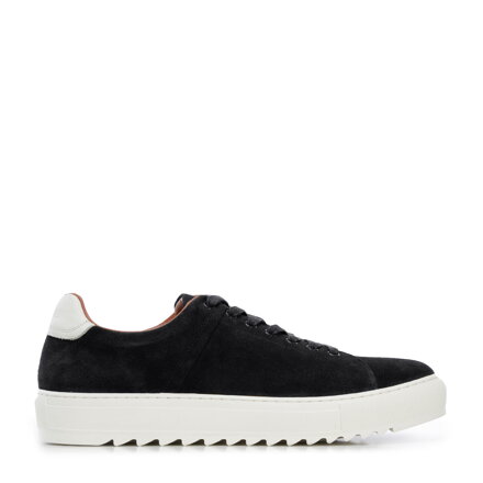 Męskie sneakersy zamszowe na grubej podeszwie grafitowe 96-M-709-8 Męskie sneakersy zamszowe na grubej podeszwie grafitowe 96-M-709-8
