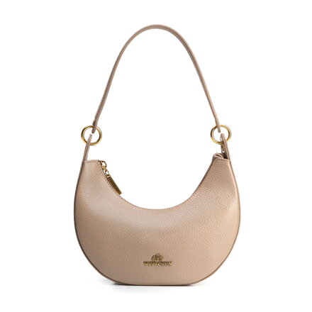 Minitorebka bagietka ze skóry naturalnej beżowa 102-4E-214-9