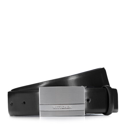 Męski pasek skórzany z metalową klamrą 95-8M-913-1