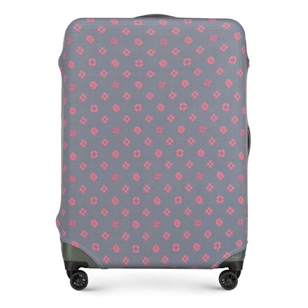 Pokrowiec na walizkę dużą szaro-różowy 56-30-033-44
