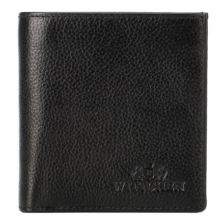 Damski portfel z RFID skórzany kwadratowy z ochroną kart czarny 21-1-065-15L