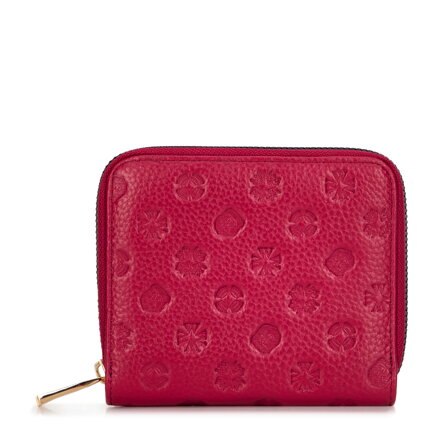 Dámska kožená peňaženka s razbou, malinová 99-1E-309-33
