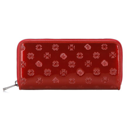 Damski portfel ze skóry z monogramem na zamek 34-1-393-3SM