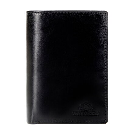 Rozkładany męski portfel ze skóry naturalnej czarny 21-1-008-L10