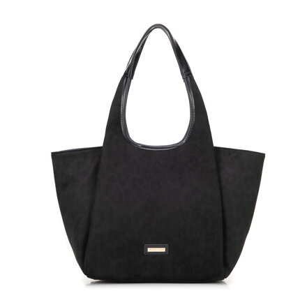 Shopperka damska w panterkę czarna 101-4Y-414-1